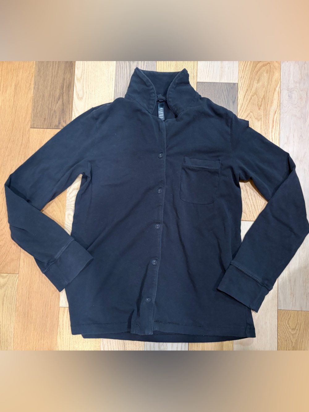 Skims Black top Long Sleep Pajama Shirt